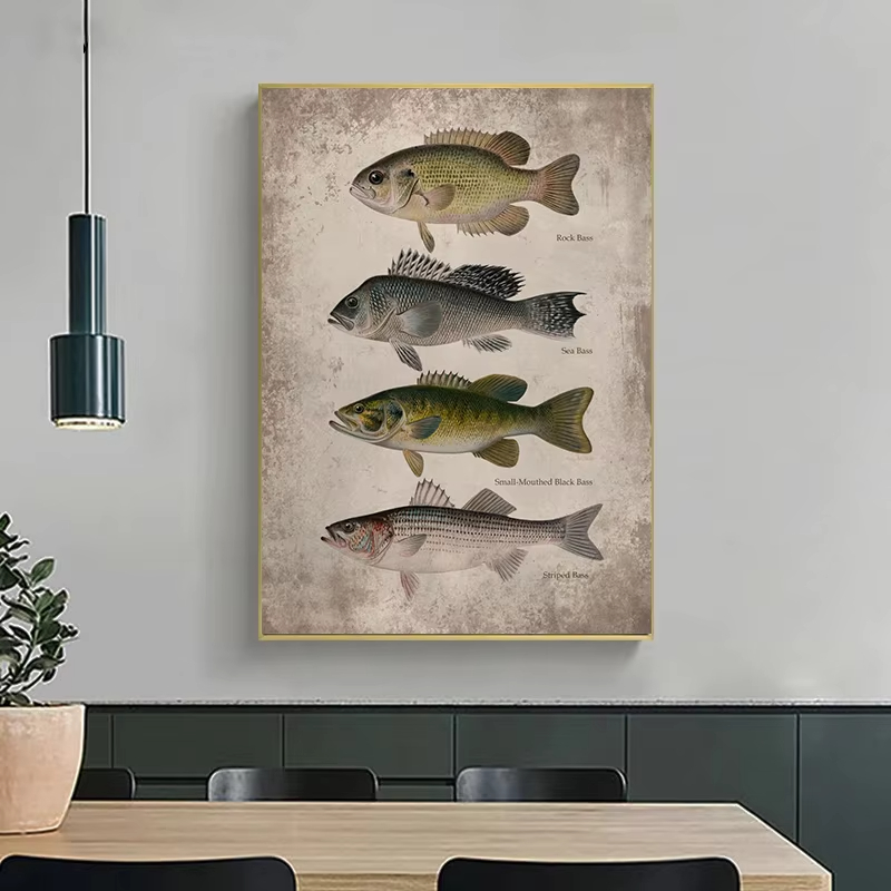 Vintage Types of Fish Lake Sea - đánh giá và giá Aquarium Fish Poster