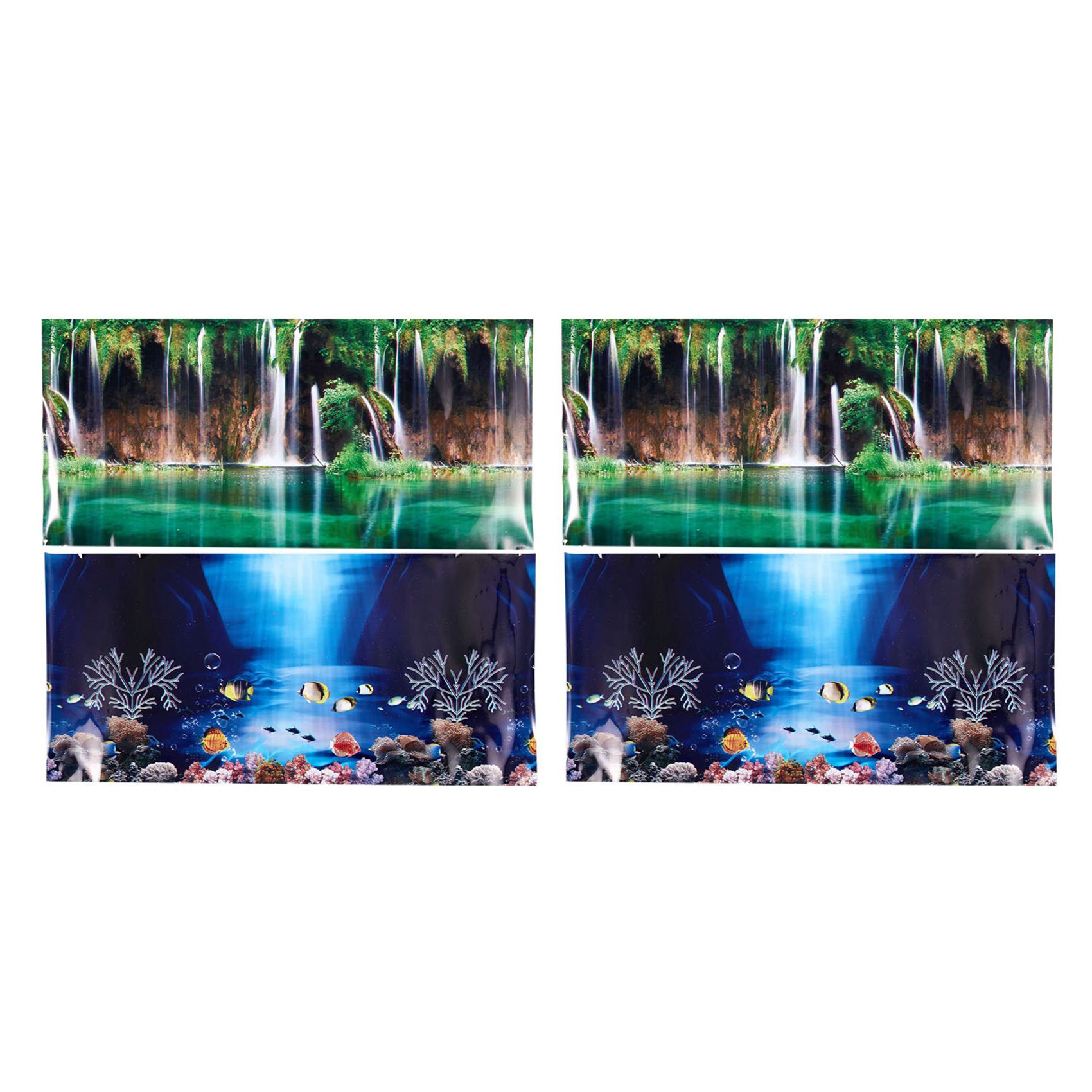 2X Blue Fresh Sea Background A - đánh giá và giá Aquarium Fish Poster